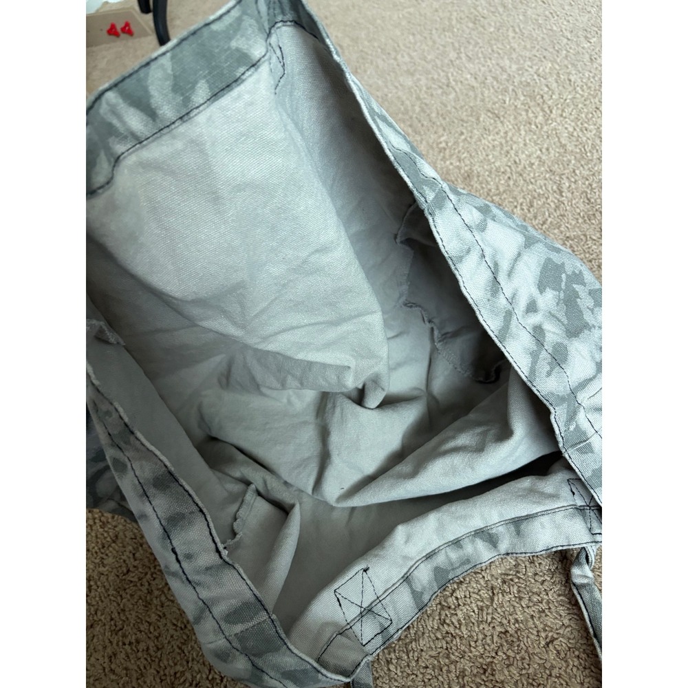 Alo Yoga Tie Dye Canvas Tote Bag Grey White Logo Gym Shopper Bag - Picture 5 of 5